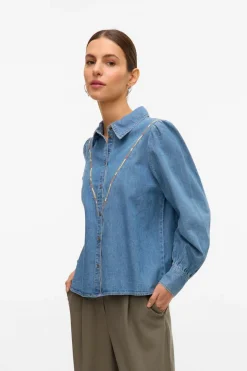 Vero Moda Camisa denim con detalle bordado Azul Best