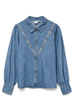 Vero Moda Camisa denim con detalle bordado Azul Best