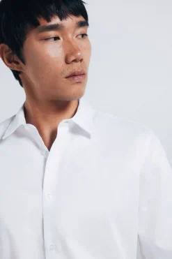 Springfield Camisa easy care estructura blanco Clearance