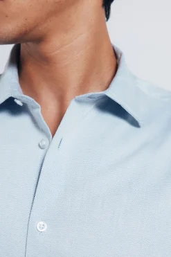 Springfield Camisa easy care estructura azul