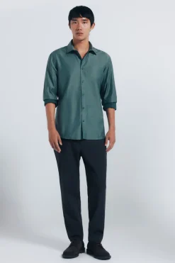 Springfield Camisa easy care estructura verde Sale