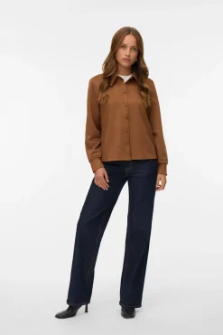 Vero Moda Camisa efecto ante Marr&oacute;n Online