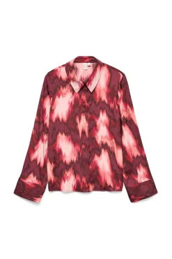 Vero Moda Camisa efecto satinado Granate Outlet