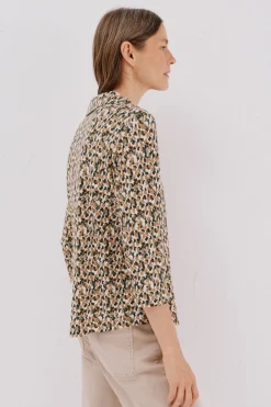 Cortefiel Camisa elástica botones Estampado blanco Discount