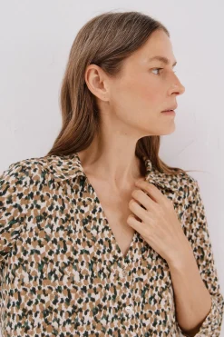 Cortefiel Camisa elástica botones Estampado blanco Discount