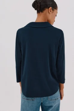 Cortefiel Camisa elástica botones Azul marino