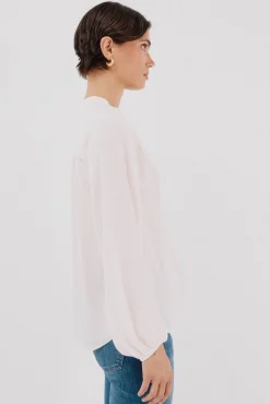 Cortefiel Camisa elástica botones Marfil Clearance