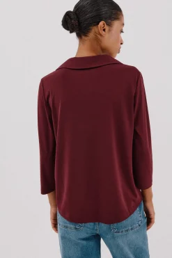 Cortefiel Camisa elástica botones Vino Online