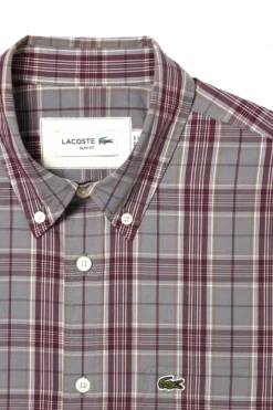 Lacoste Camisa elástica con estampado de cuadros para hombre Multicolor Discount