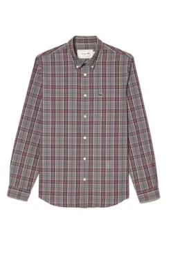 Lacoste Camisa elástica con estampado de cuadros para hombre Multicolor Discount