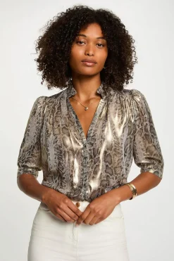 Morgan Camisa entallada mangas abullonadas Multicolor Sale