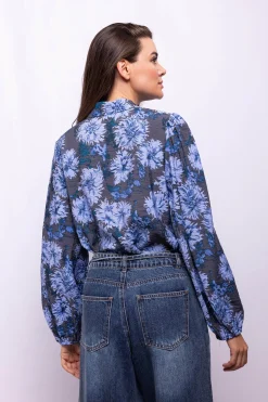 Object Camisa estampado flores Estampado azul