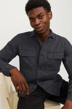Jack & Jones Camisa estilo sarga negro New