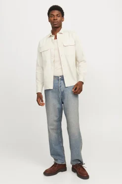 Jack & Jones Camisa estilo sarga gris Online