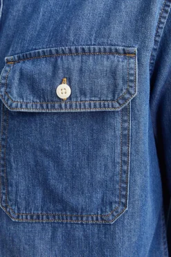 Jack & Jones Camisa estilo sarga azul Best