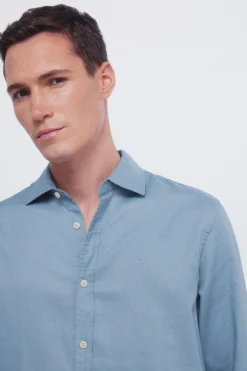 Springfield Camisa estructura azul Clearance