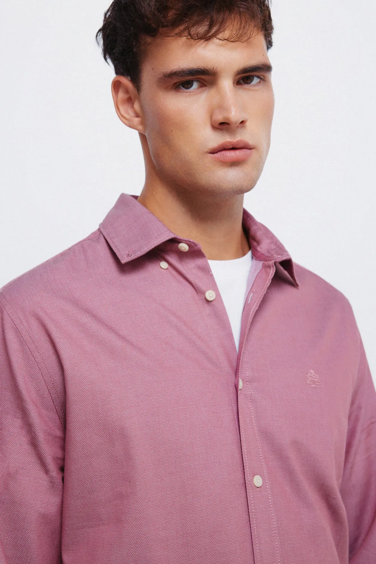 Springfield Camisa estructura bicolor burdeos Sale