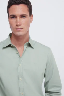 Springfield Camisa estructura bicolor verde New