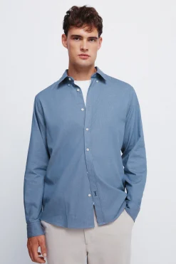 Springfield Camisa estructura bicolor azul Online