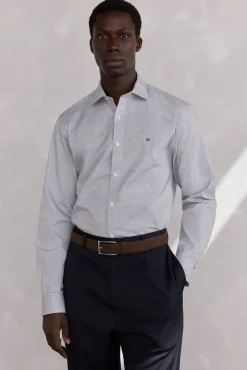 Pedro del Hierro Camisa estructura fácil plancha + anti olor regular fit Gris Sale