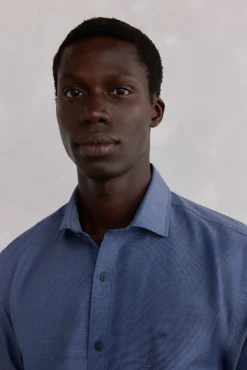 Pedro del Hierro Camisa estructura fácil plancha + anti olor regular fit Azul Outlet