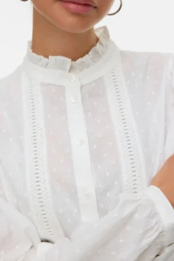 Vero Moda Camisa fluida de manga larga Blanco Clearance