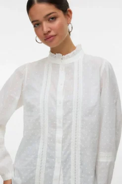 Vero Moda Camisa fluida de manga larga Blanco Clearance