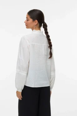 Vero Moda Camisa fluida de manga larga Blanco Clearance