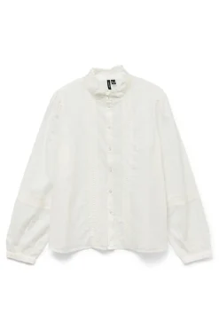 Vero Moda Camisa fluida de manga larga Blanco Clearance