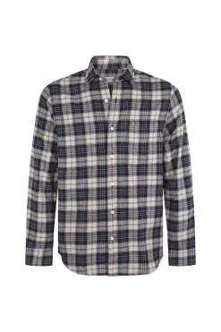 Cortefiel Camisa franela cuadros Azul marino