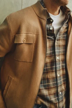 Cortefiel Camisa franela cuadros Camel Best