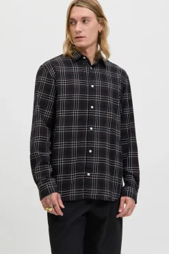 Jack & Jones Camisa franela cuadros negro Sale