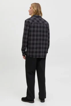 Jack & Jones Camisa franela cuadros negro Sale