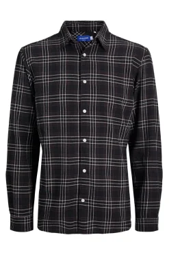 Jack & Jones Camisa franela cuadros negro Sale