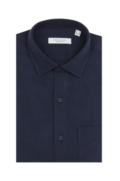 Cortefiel Camisa franela espiga Azul marino New