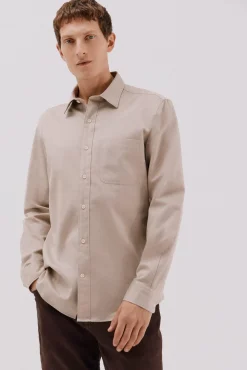 Cortefiel Camisa gabardina Tencel Beige