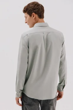 Cortefiel Camisa gabardina Tencel Kaki Hot