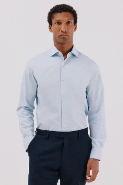 Cortefiel Camisa gemelos lisa fácil plancha Azul