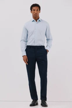 Cortefiel Camisa gemelos lisa fácil plancha Azul