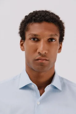 Cortefiel Camisa gemelos lisa fácil plancha Azul