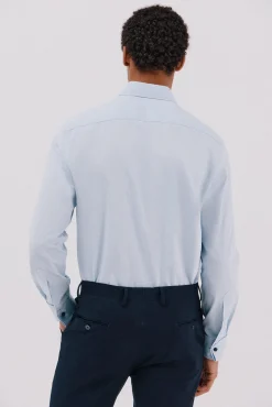 Cortefiel Camisa gemelos lisa fácil plancha Azul