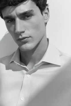 Pedro del Hierro Camisa gemelos lisa non iron + antimanchas Azul Sale