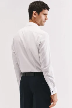 Cortefiel Camisa gemelos slim fit fácil plancha Blanco Clearance