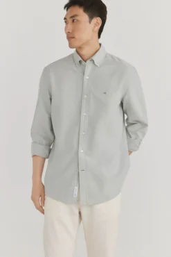 Pedro del Hierro Camisa iconic oxford liso Verde Clearance