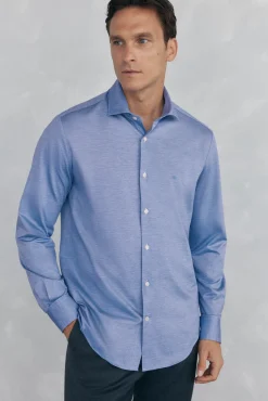 Pedro del Hierro Camisa lisa de punto Azul New