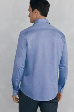 Pedro del Hierro Camisa lisa de punto Azul New