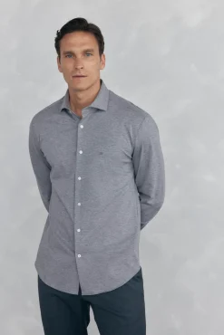 Pedro del Hierro Camisa lisa de punto Gris Discount