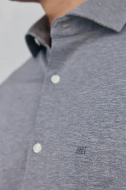 Pedro del Hierro Camisa lisa de punto Gris Discount