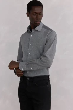 Pedro del Hierro Camisa lisa de punto Gris Hot