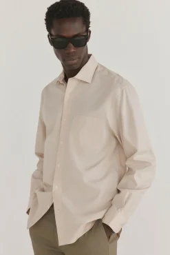 Pedro del Hierro Camisa lisa popelín Beige Best